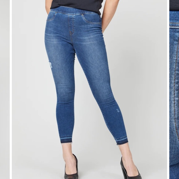 Distressed Ankle Skinny Jeans, Medium Wash - Picture 13 of 14